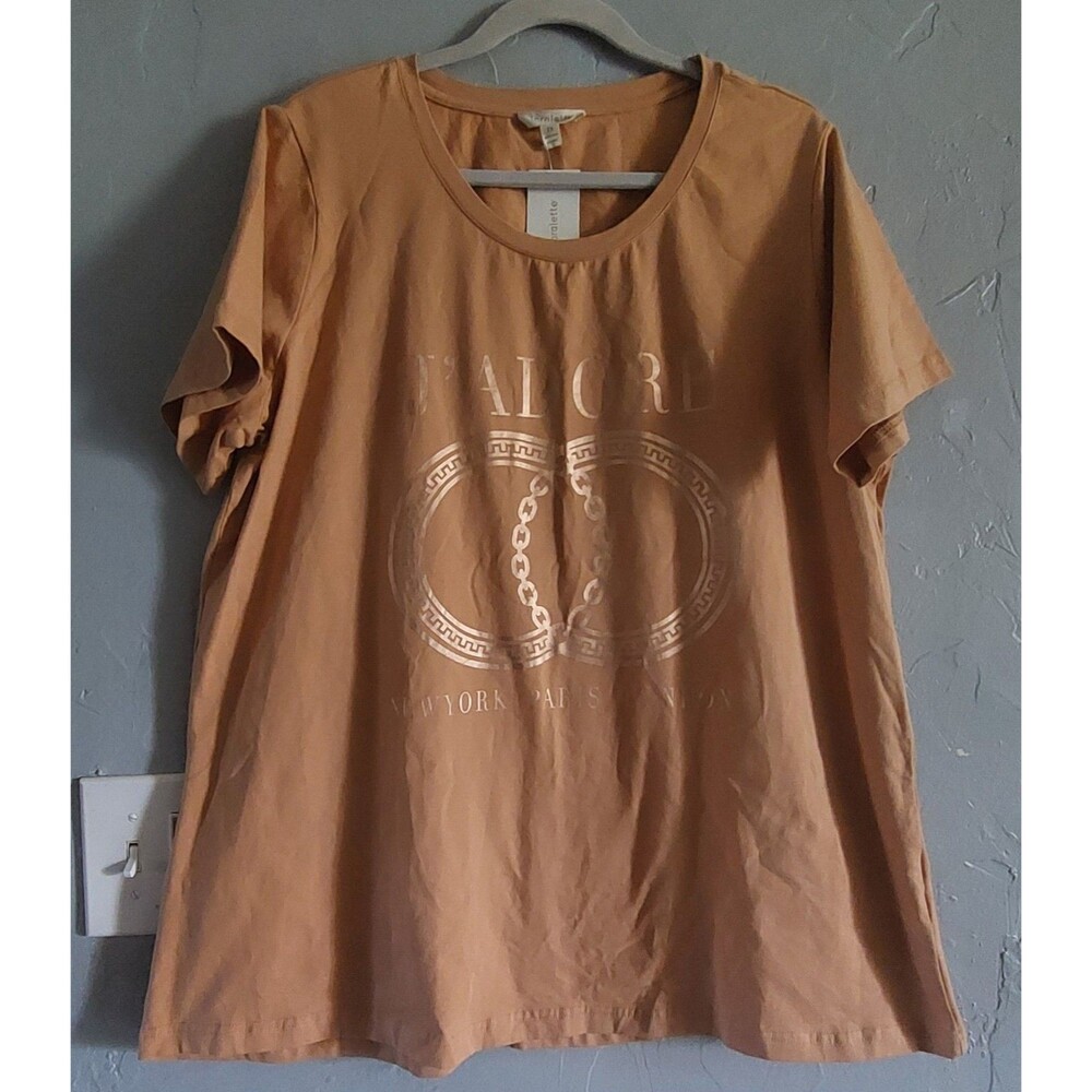 Loralette T Shirts Women's 2X, Cotton, Elastano, 21.5 Inch Of Armp To Armp
